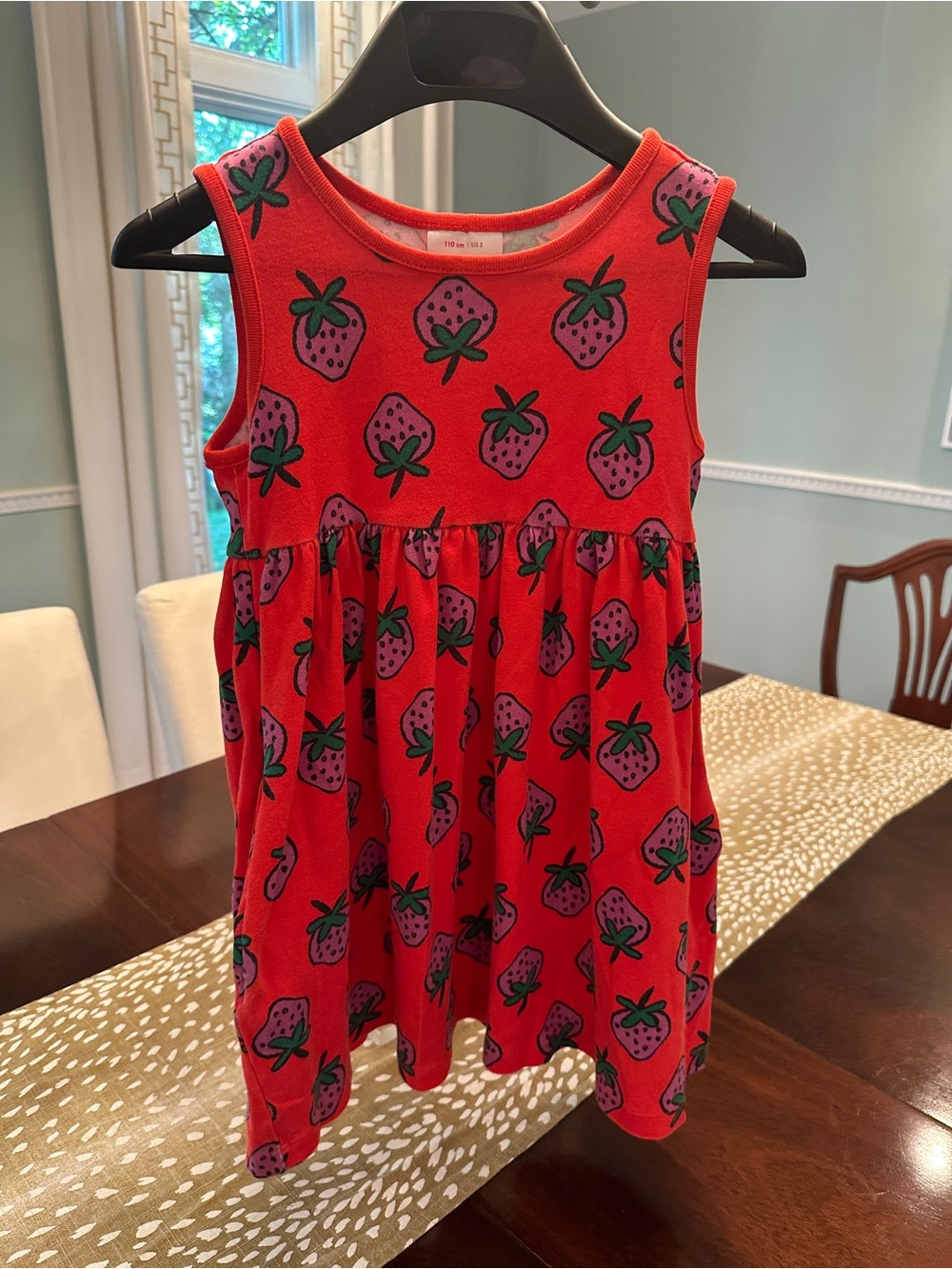 Hanna Andersson Red Strawberry Print Tank Dress - Size 5